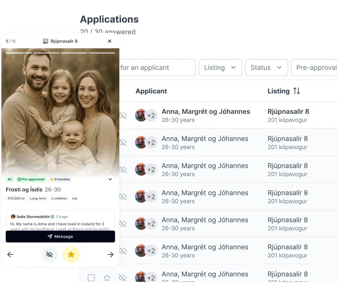 Umsóknir um leigueignir
